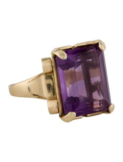Pre-owned Ring 25.96ct Amethyst Cocktail  In Multi