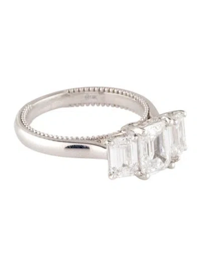 Pre-owned Ring 2.83ct Lab-grown Diamond Three Stone Enagegment  In Multi
