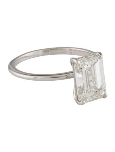 Pre-owned Ring 3.04ct Lab-grown Diamond Solitaire Engagement  In Multi
