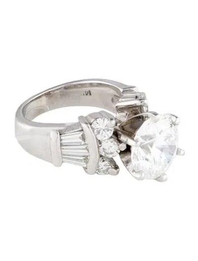 Pre-owned Ring 3.09ct Lab-grown Diamond Engagement  In Multi