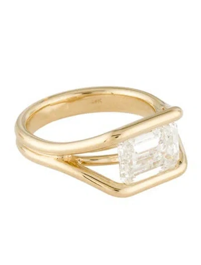 Pre-owned Ring 3.10ct Lab-grown Diamond East-west Engagement  In Multi
