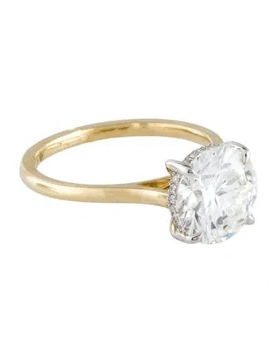 Pre-owned Ring 3.40ct Lab-grown Diamond Engagement  In Multi