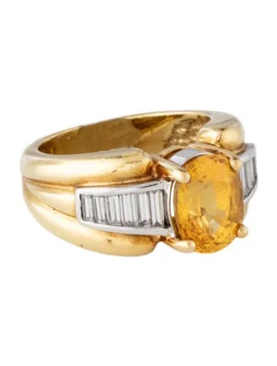 Pre-owned Ring 3.61ctw Sapphire & Diamond Cocktail  In Multicolor