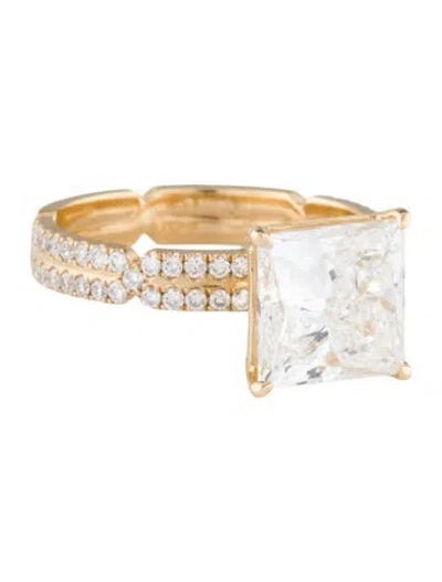 Pre-owned Ring 4.02ct Lab-grown Diamond Engagement  In Multi