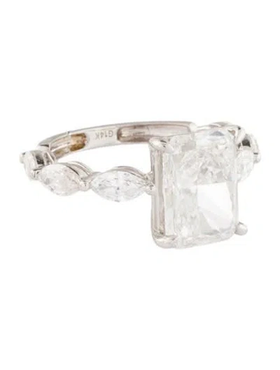 Pre-owned Ring 4.32ct Lab-grown Diamond Engagement  In Multi