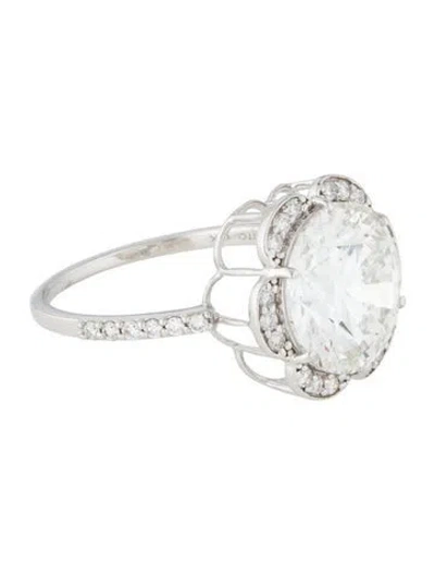 Pre-owned Ring 4.78ct Lab-grown Diamond Engagement  In Multi