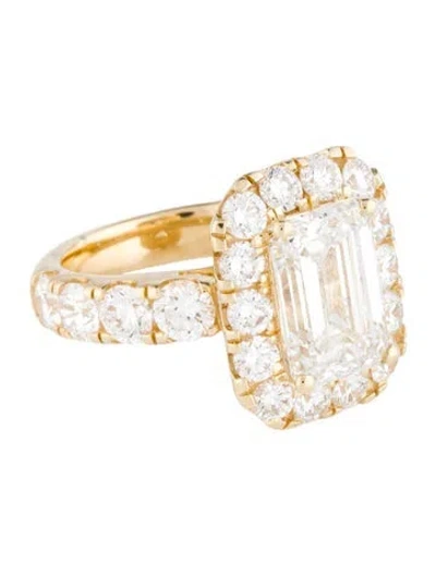 Pre-owned Ring 5.00ct Lab-grown Diamond Engagement  In Multicolor