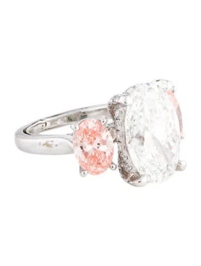 Pre-owned Ring 5.05ct Lab-grown Diamond Engagement  In Multi