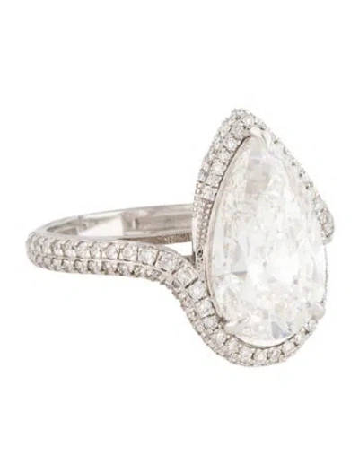 Pre-owned Ring 5.06ct Lab-grown Diamond Engagement  In Multi