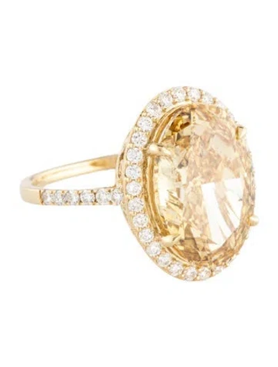 Pre-owned Ring 6.85ct Lab-grown Diamond Engagement  In Multicolor