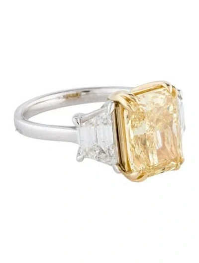 Pre-owned Ring 6.86ctw Lab-grown Diamond Engagement  In Multicolor