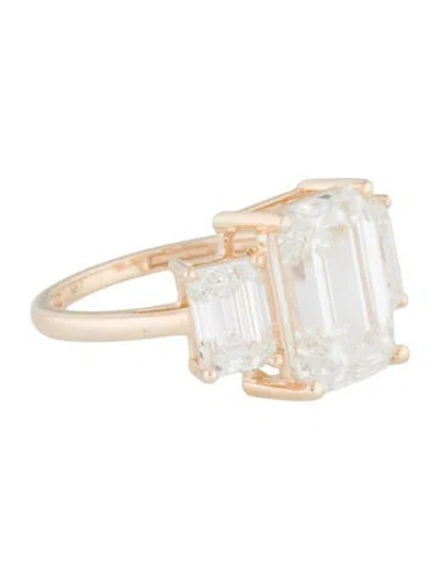 Pre-owned Ring 7.03ctw Lab-grown Diamond Three-stone Engagement  In Multi