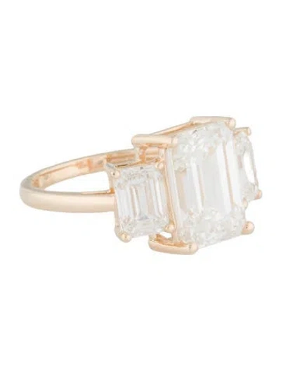 Pre-owned Ring 7.04ctw Lab-grown Diamond Three-stone Engagement  In Multi