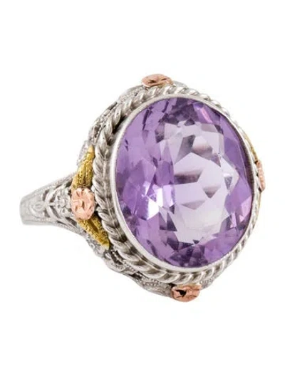Pre-owned Ring Amethyst Cocktail  In Multi