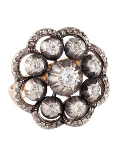 Pre-owned Ring Antique Diamond Cocktail  In Multi