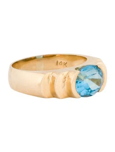Pre-owned Ring Barbara Westwood 14k 2.75ct Topaz Signet  In Multi