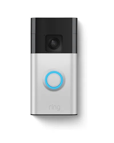 Ring Battery Doorbell Satin Nickel In Black