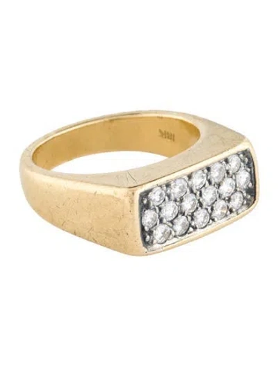 Pre-owned Ring Bogh 18k 1.25ctw Diamond Signet  In Multi