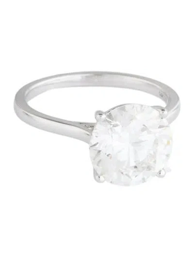 Pre-owned Ring Brilliant Carbon 14k 4.05ct Lab-grown Diamond Engagement  In Multicolor