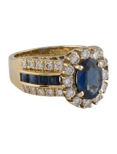 Pre-owned Ring Carl K. Gumpert 18k Sapphire & Diamond Cocktail  In Multi