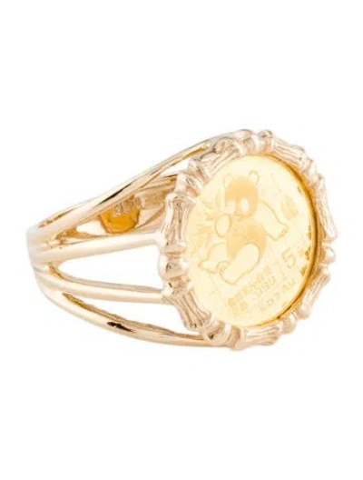 Pre-owned Ring China Peoples Republic 5 Yaun 1989 Coin Bamboo Halo  In Multi