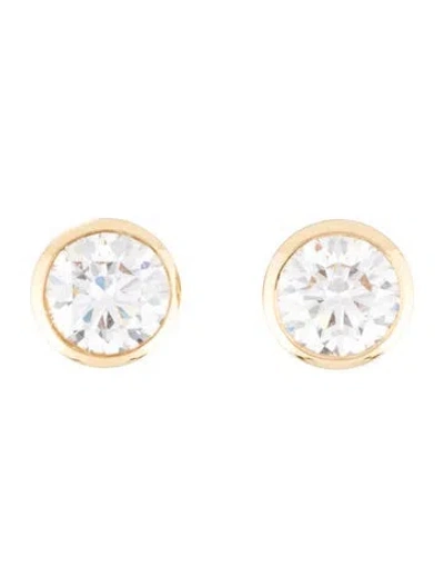 Pre-owned Ring Concierge 14k 2.00ctw Lab-grown Diamond Bezel Stud Earrings In Multicolor