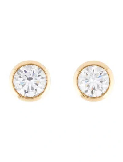 Pre-owned Ring Concierge 14k 2.00ctw Lab-grown Diamond Bezel Stud Earrings In Multicolor