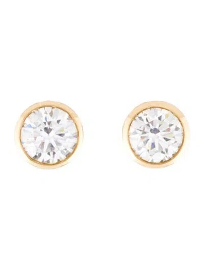 Pre-owned Ring Concierge 14k 2.00ctw Lab-grown Diamond Bezel Stud Earrings In Multicolor