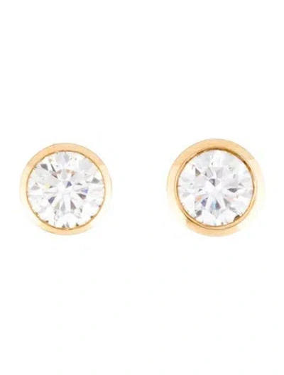 Pre-owned Ring Concierge 14k 2.00ctw Lab-grown Diamond Bezel Stud Earrings In Multicolor