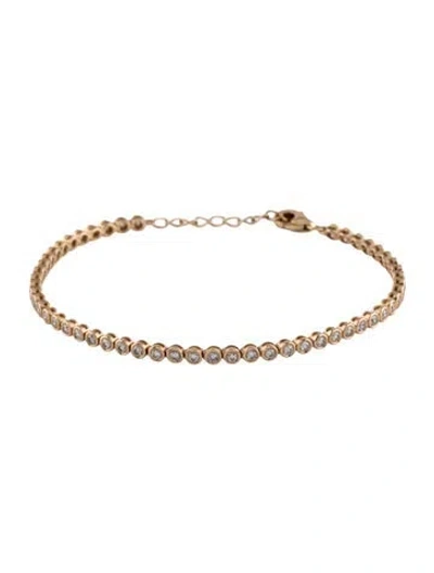 Pre-owned Ring Concierge 14k Diamond Bezel Mini Tennis Bracelet, 7" In Multicolor