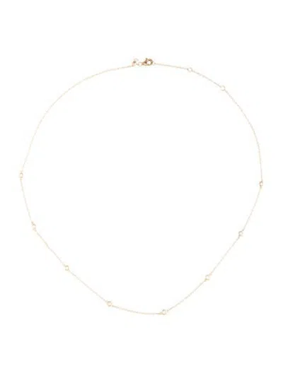 Pre-owned Ring Concierge 14k Diamond Bezel Station Necklace, 18" In Multicolor