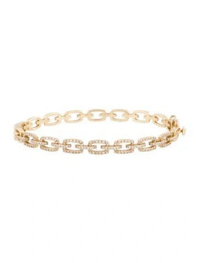 Pre-owned Ring Concierge 14k Diamond Hinged Bangle, 6" In Multicolor