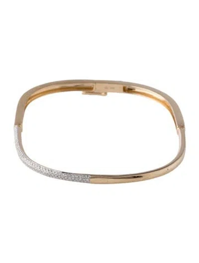 Pre-owned Ring Concierge 14k Diamond Hinged Bangle Bracelet, 6.5" In Multi
