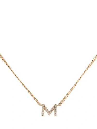 Pre-owned Ring Concierge 14k Diamond Initial 'm' Pendant Necklace, 18" In Multi