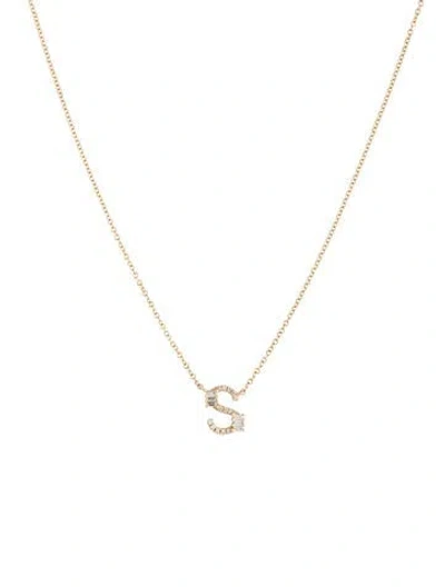 Pre-owned Ring Concierge 14k Diamond Initial ' S' Pendant Necklace, 18" In Multicolor