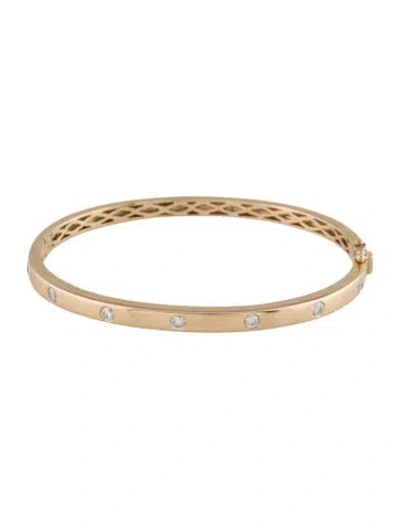 Pre-owned Ring Concierge 14k Diamond Inlay Bangle, 6.25" In Multi