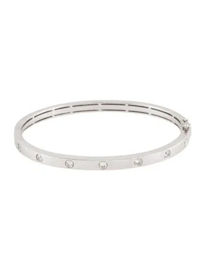 Pre-owned Ring Concierge 14k Diamond Inlay Bangle Bracelet, 5.75" In Multi