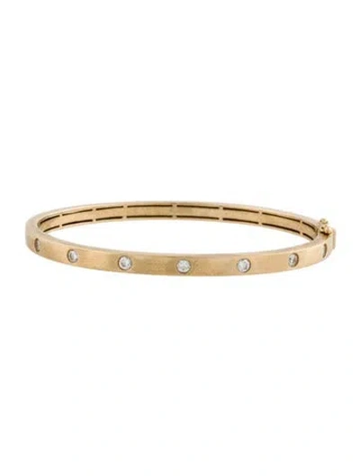 Pre-owned Ring Concierge 14k Diamond Inlay Bangle Bracelet, 6" In Multi