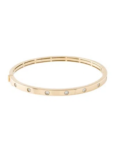 Pre-owned Ring Concierge 14k Diamond Inlay Bangle Bracelet, 6.25" In Multicolor