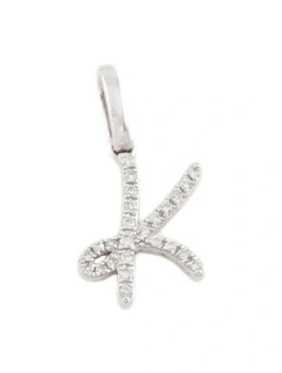 Pre-owned Ring Concierge 14k Diamond 'k' Script Initial Pendant In Multi