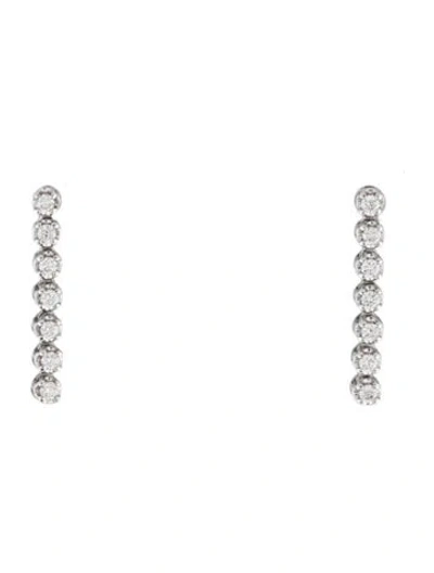 Pre-owned Ring Concierge 14k Diamond Mini Tennis Drop Earrings In Multicolor