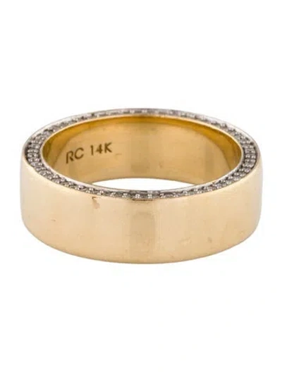 Pre-owned Ring Concierge 14k Diamond Pavé Cigar Band In Multi