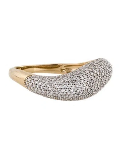 Pre-owned Ring Concierge 14k Diamond Pavé Movement Cloud Ring In Multi