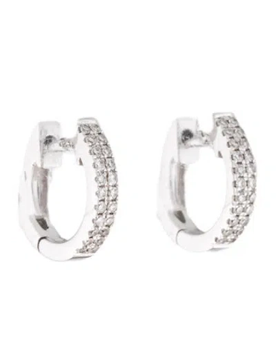 Pre-owned Ring Concierge 14k Diamond Petite Double Row Huggie Earrings In Multicolor