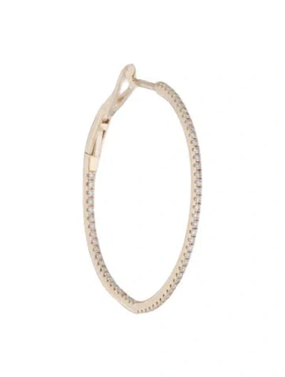 Pre-owned Ring Concierge 14k Diamond Single Hoop Earirng In Multicolor