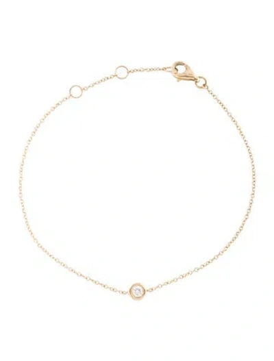 Pre-owned Ring Concierge 14k Diamond Solitaire Station Bracelet, 7" In Multicolor