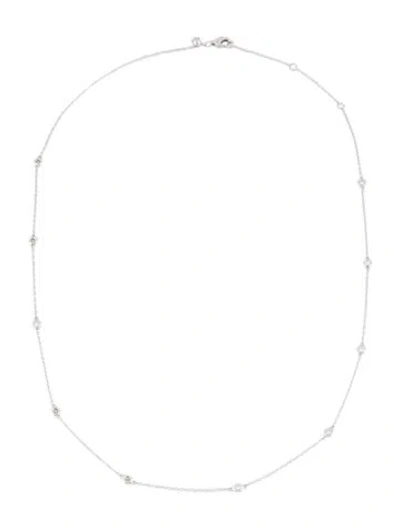 Pre-owned Ring Concierge 14k Diamond Station Chain Necklace, 18" In Multi