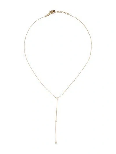 Pre-owned Ring Concierge 14k Diamond Station Lariat Necklace, 18" In Multi