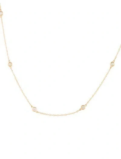 Pre-owned Ring Concierge 14k Diamond Station Necklace, 18" In Multicolor