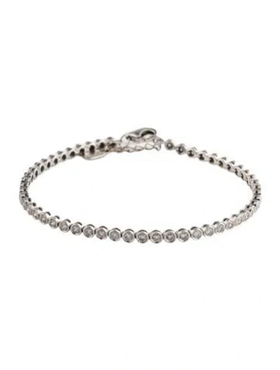 Pre-owned Ring Concierge 14k Diamond Tennis Link Bracelet, 6" In Multicolor